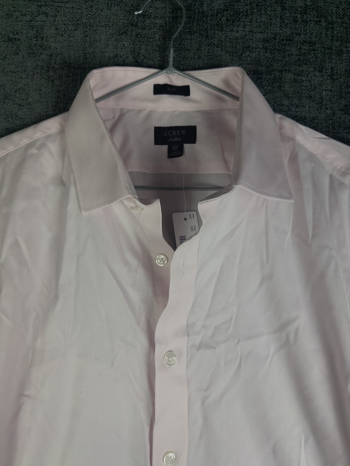 NWT J. Crew Ludlow Shirt Mens 16.5 35 Slim Pink Button Up Solid Dress