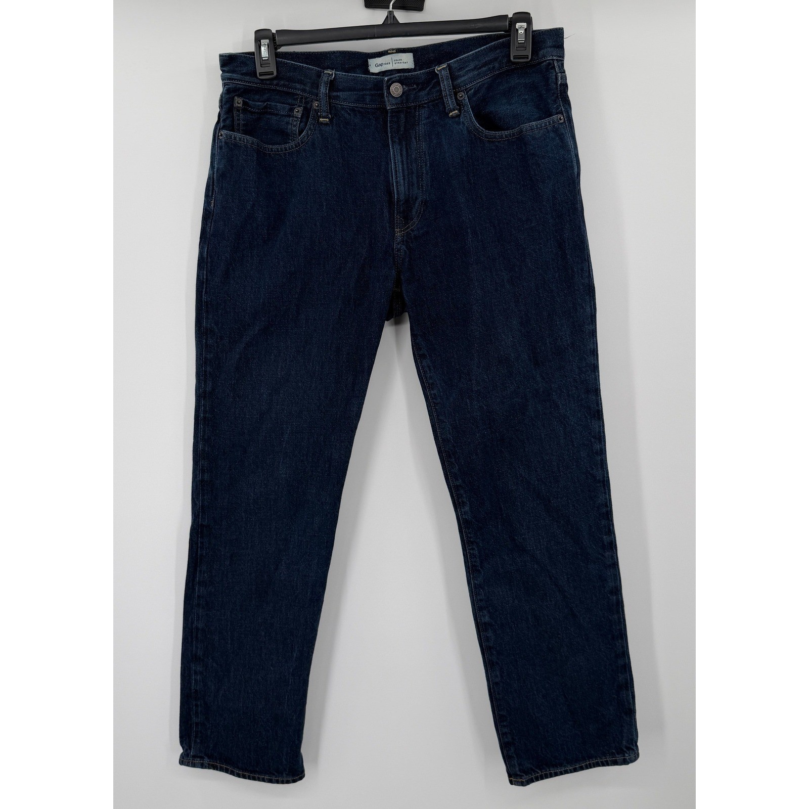 Gap 1969 Straight Leg Jeans Mens 33x30 Dark Wash Indigo Blue 100% Cotton Denim