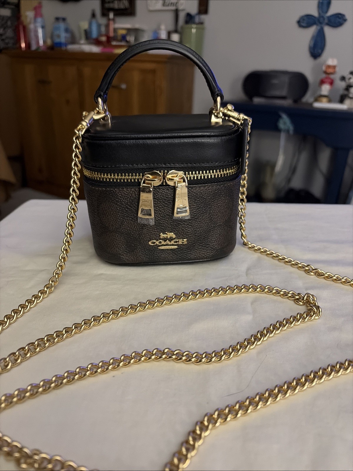 NWOT Coach AVA Crossbody Bag With Signature Print CY732 Coach Gold Chain L@@k