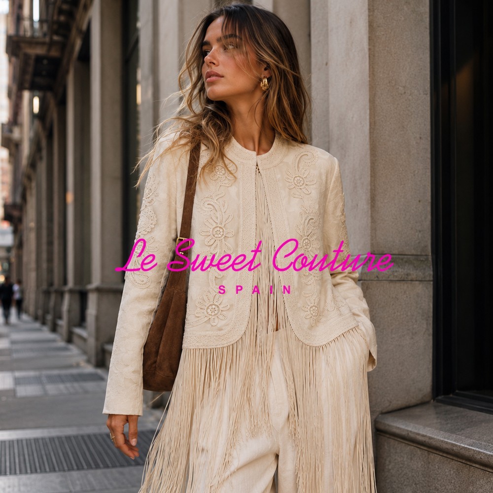 ZARA WOMAN FW26 ECRU-BEIGE ZW COLLECTION FRINGED JACKET ALL SIZES 6895/253/075