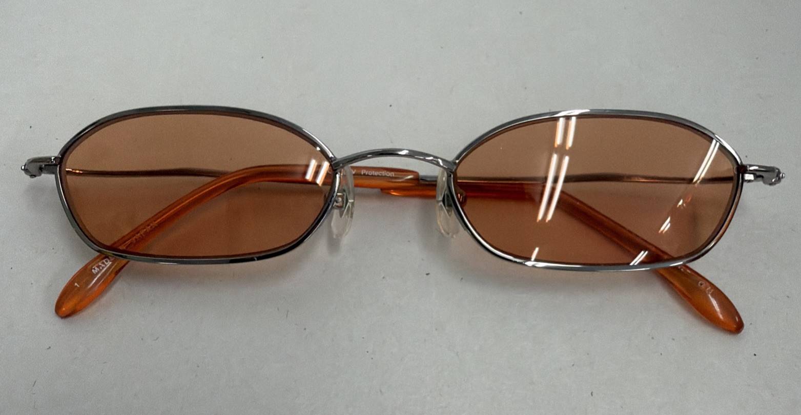 Jean Paul Gaultier 58-0040 Sunglasses Orange Lens Silver Metal Frame Japan