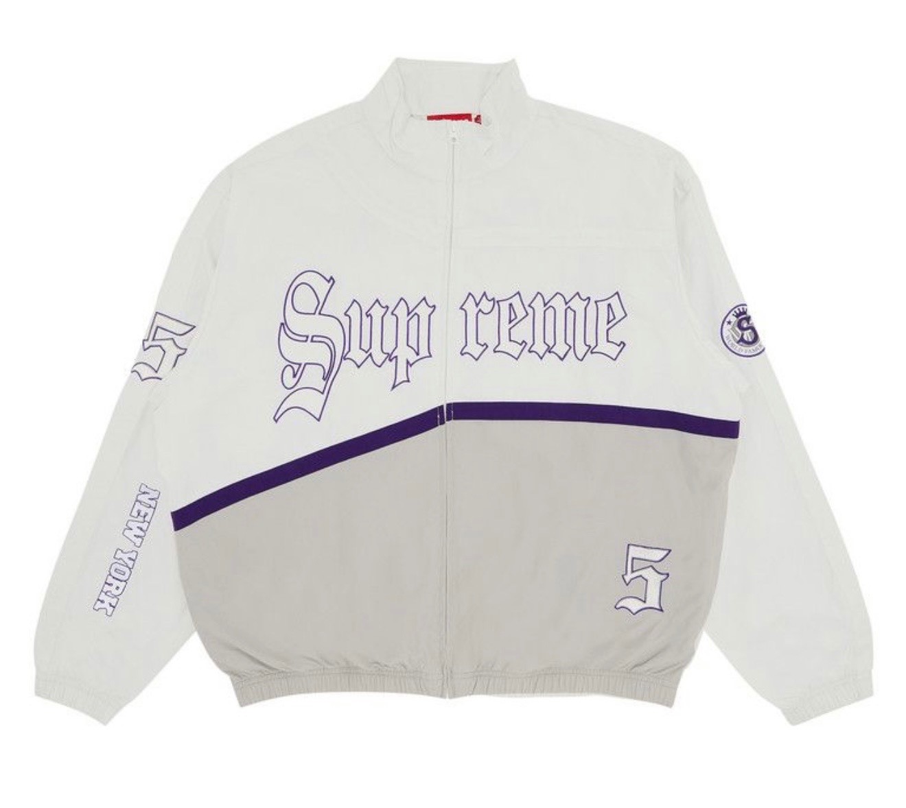 Supreme Old English Jacket SS25 White Large Authentic Fast  🚚