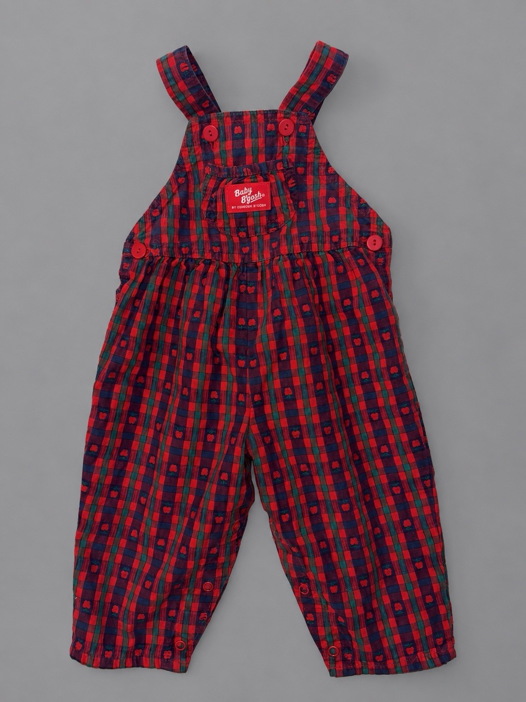 Vintage Oshkosh 90's RARE 18M Vestbak Plaid Apple Overalls Made in USA