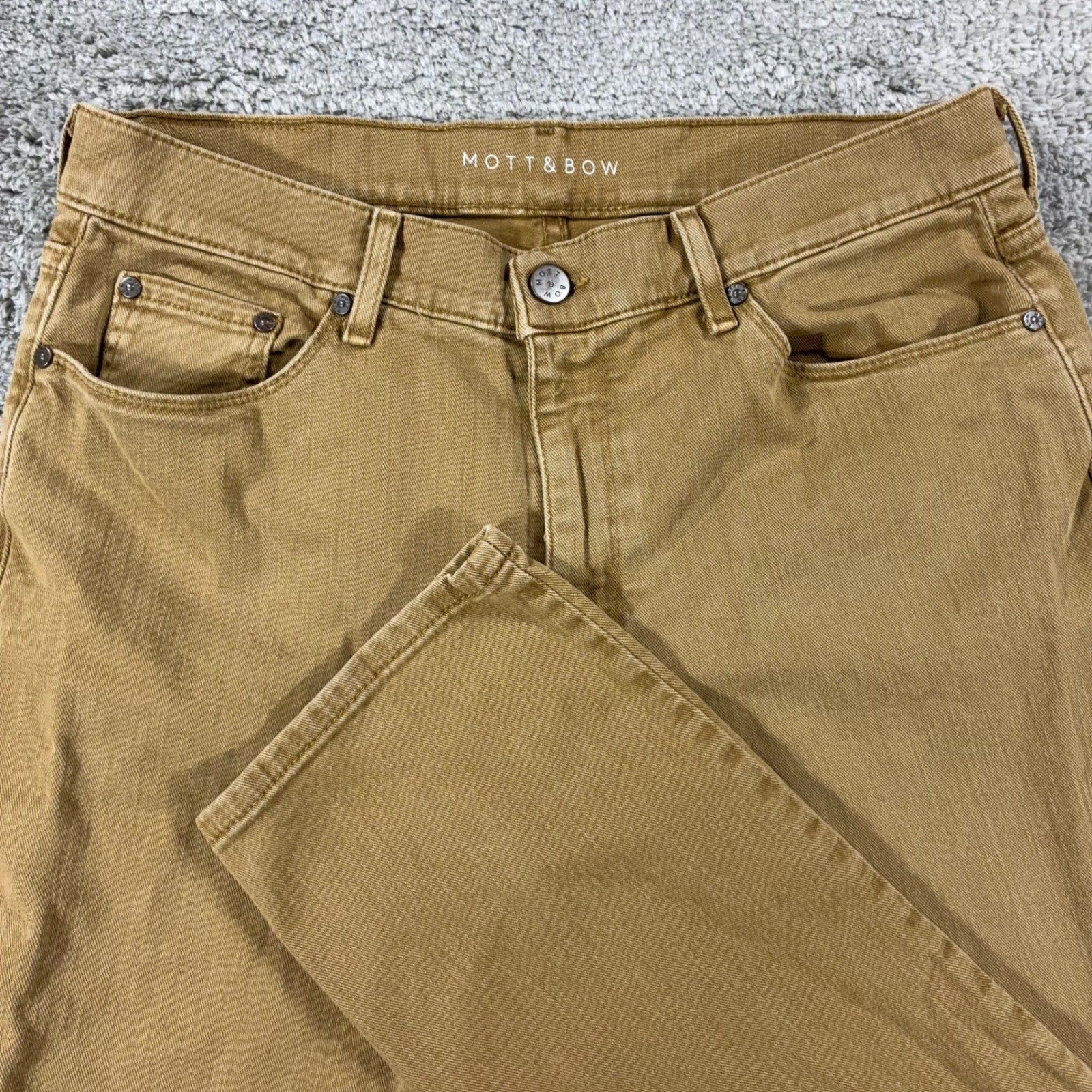 Mott & Bow Mercer Slim Fit Jeans Mens 32x32 Khaki Tan Cotton Stretch Twill Pants