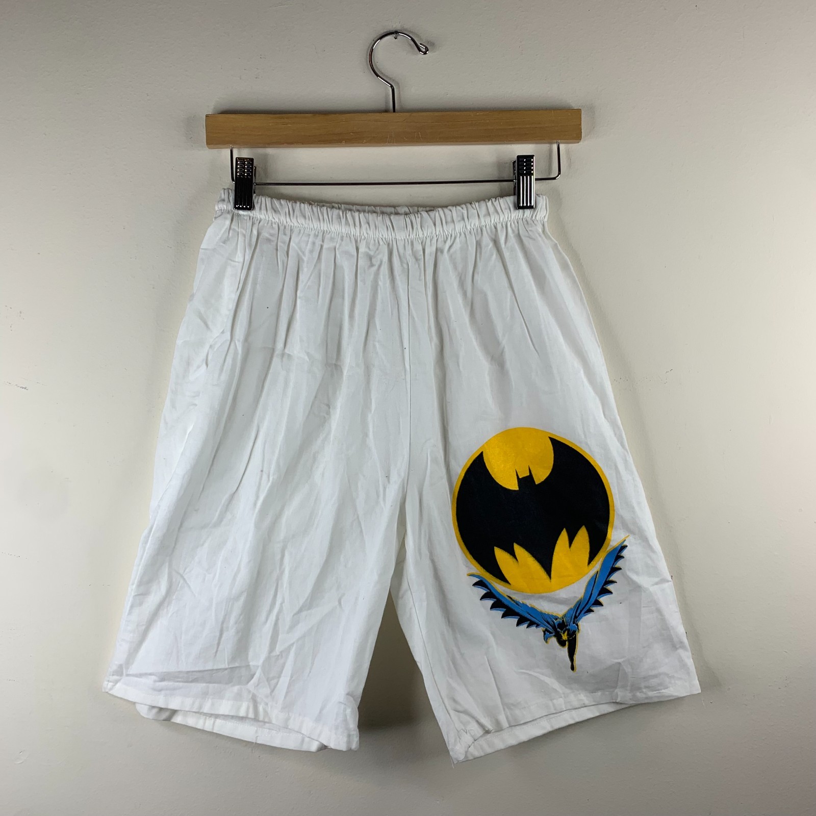 Vintage 1980 DC Comics Batman Shorts Mens Large L Drawstring Casual 