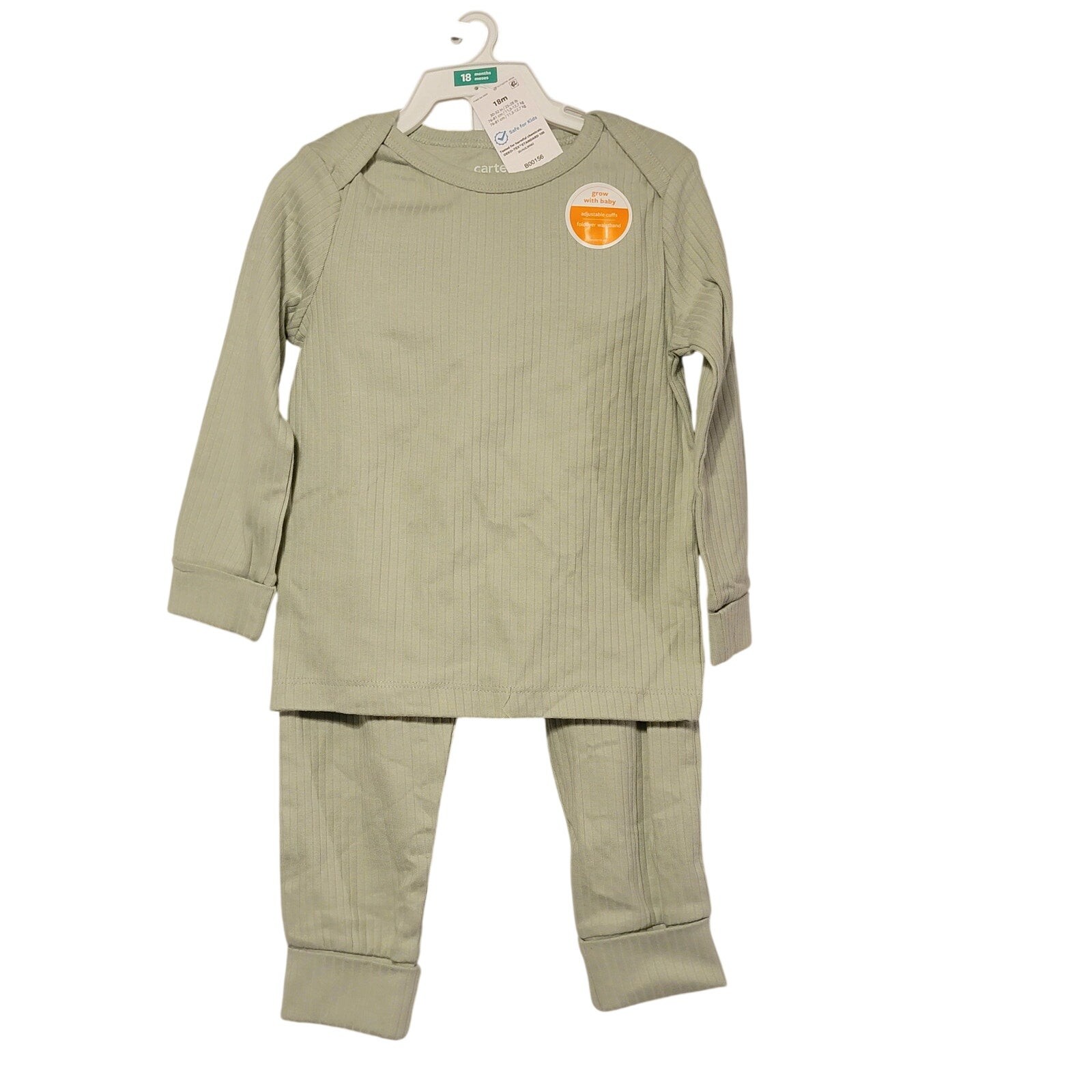Carter\'s Baby 2pc Outfit Green Ribbed Sz 3mo
