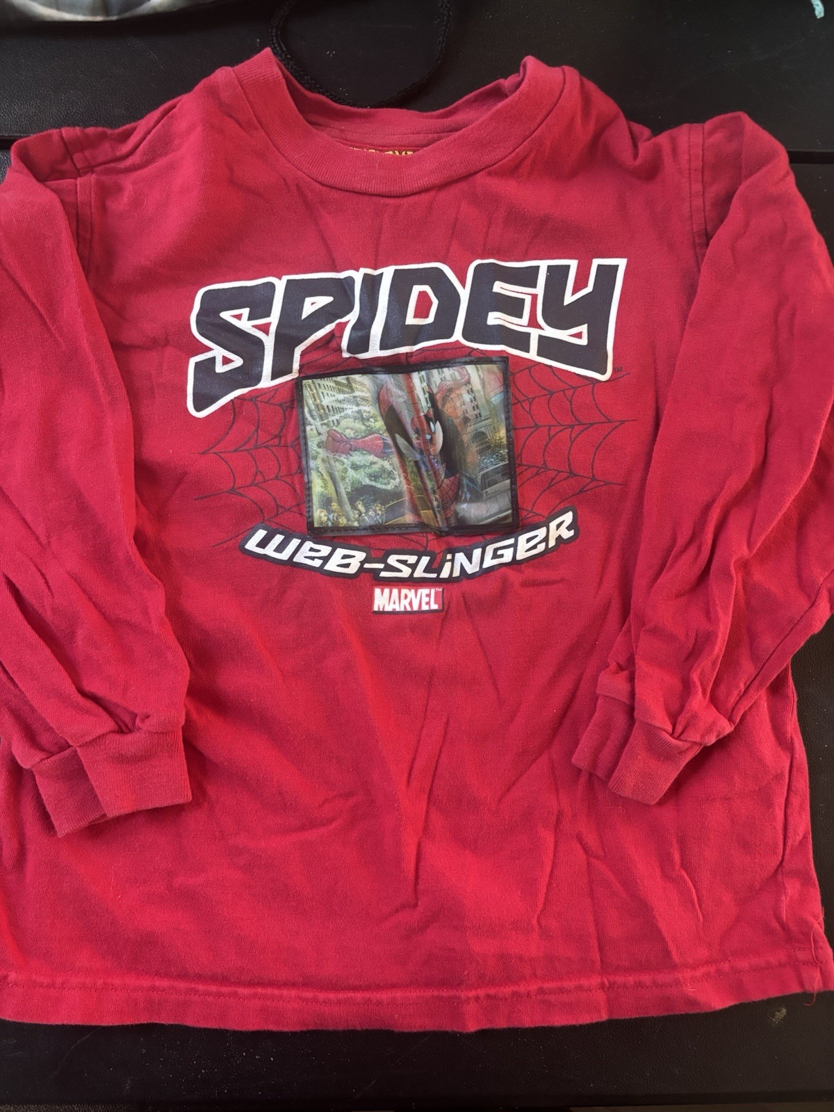 Vintage 2005 Marvel Spider-Man Web-Slinger Lenticular T-Shirt Youth XS 4/5 Y2K