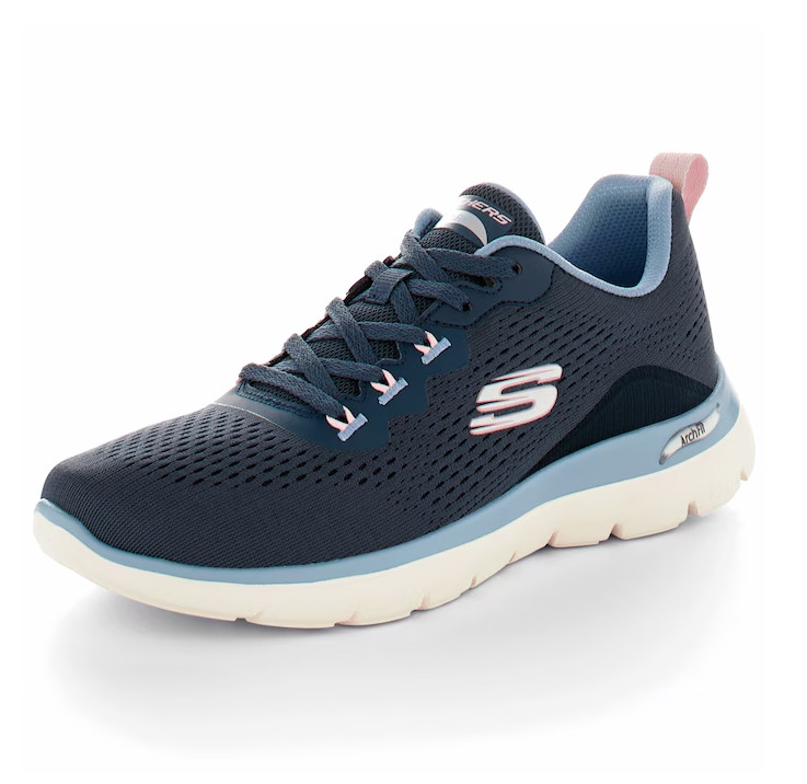 HUGE SALE Skechers Women's Arch Fit Summits Lace-Up Navy Light Blue Medium AUTH
