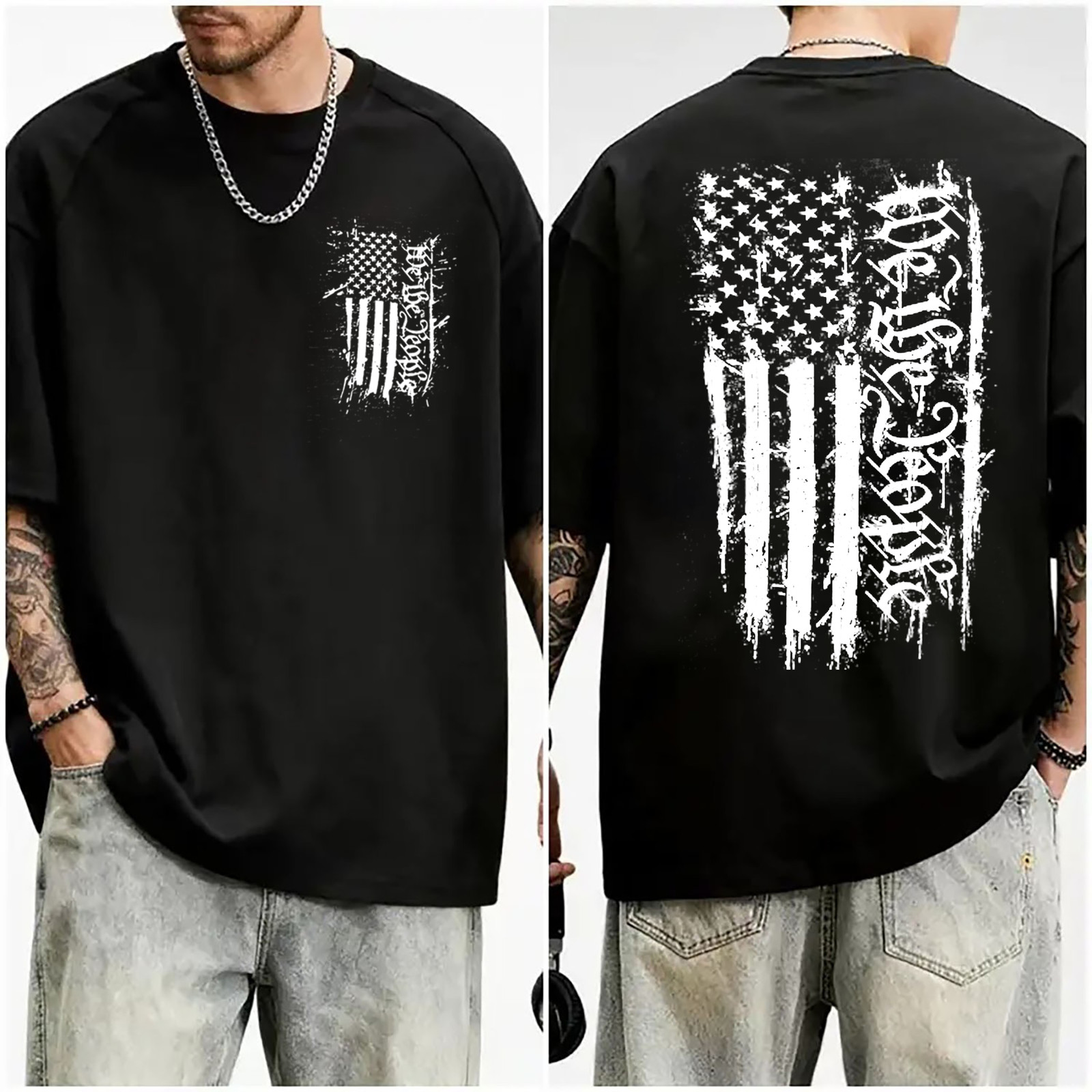 Howitzer Style Men's T-Shirt PEOPLE FLAG SPRAY Military Grunt MFG