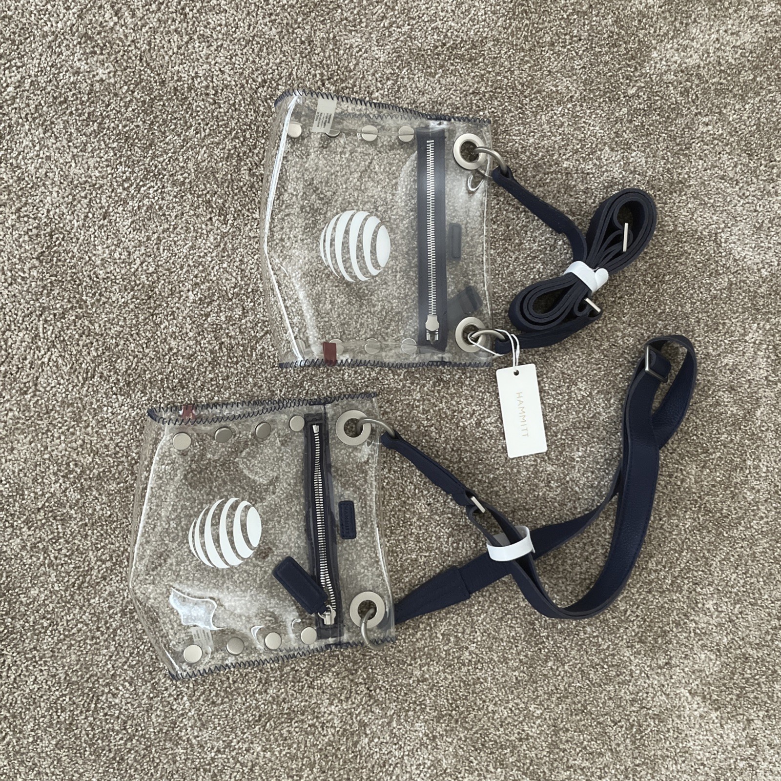 Hammitt sml clear stadium bag with AT&T logo   8x8x4  rare special edition 