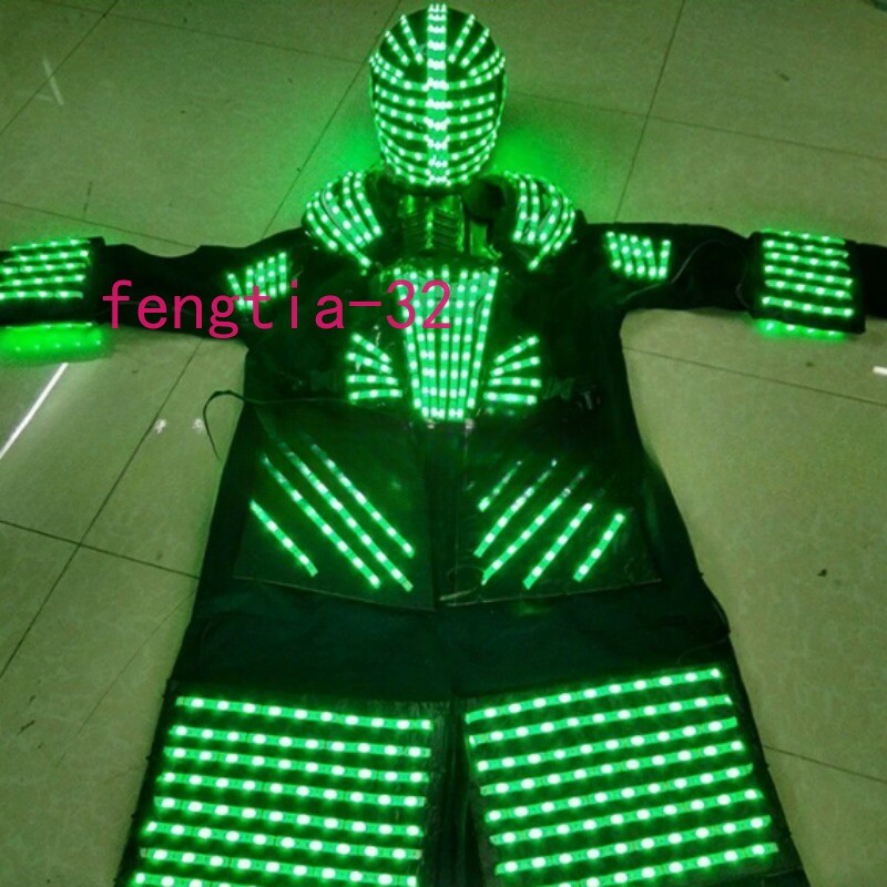LED Robot Cosplay Costume Suit Illuminated Dance Show Party Glow Clothes NEW