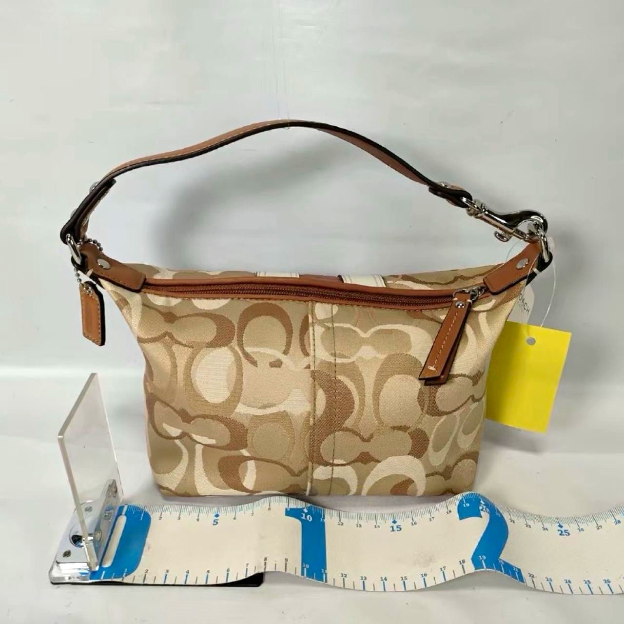 Vintage Coach Signature Canvas Shoulder Bag, Zip Top, Rare Find New With Tag