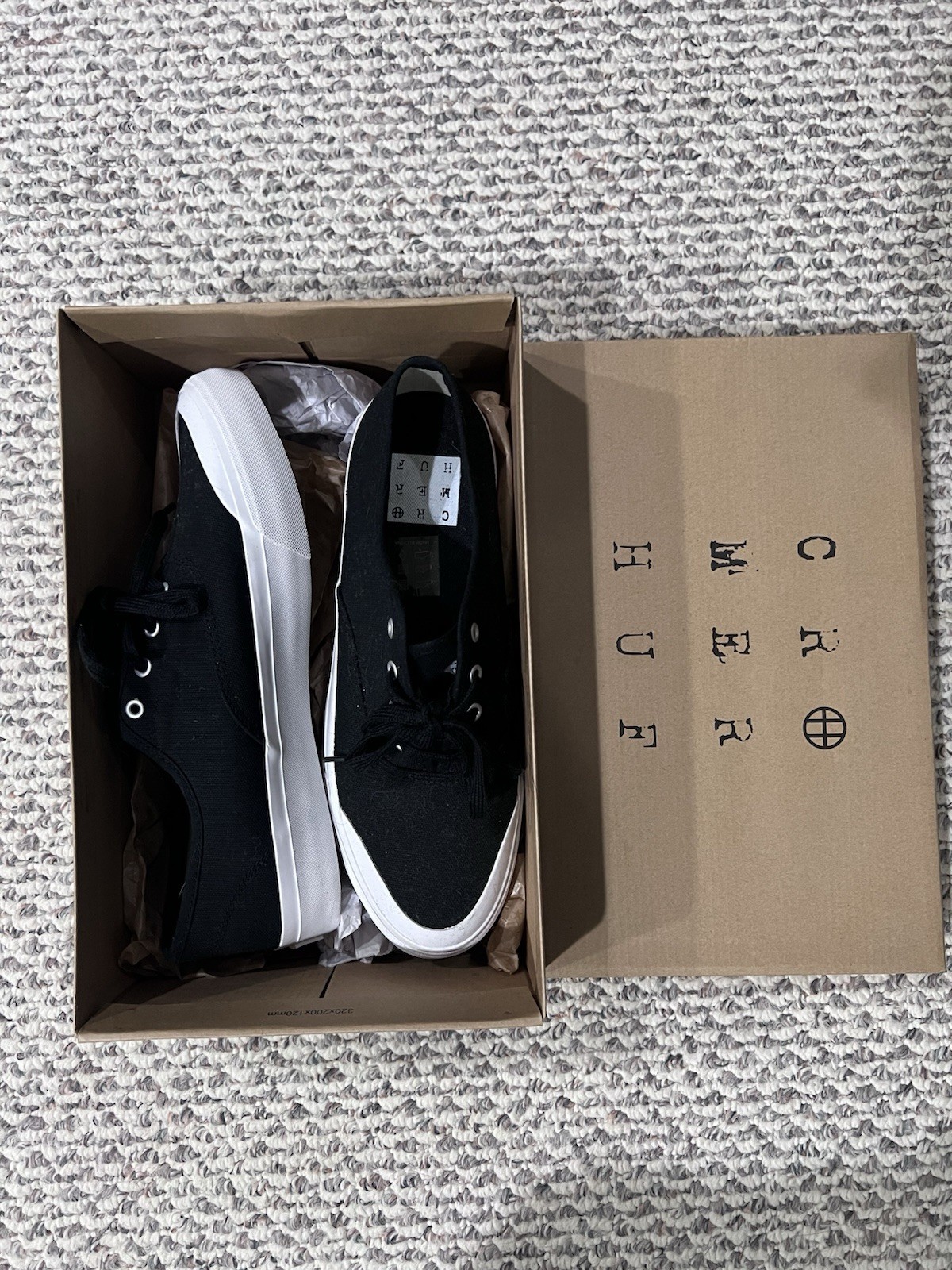 HUF Cromer Shoes black/White Canvas 8.5