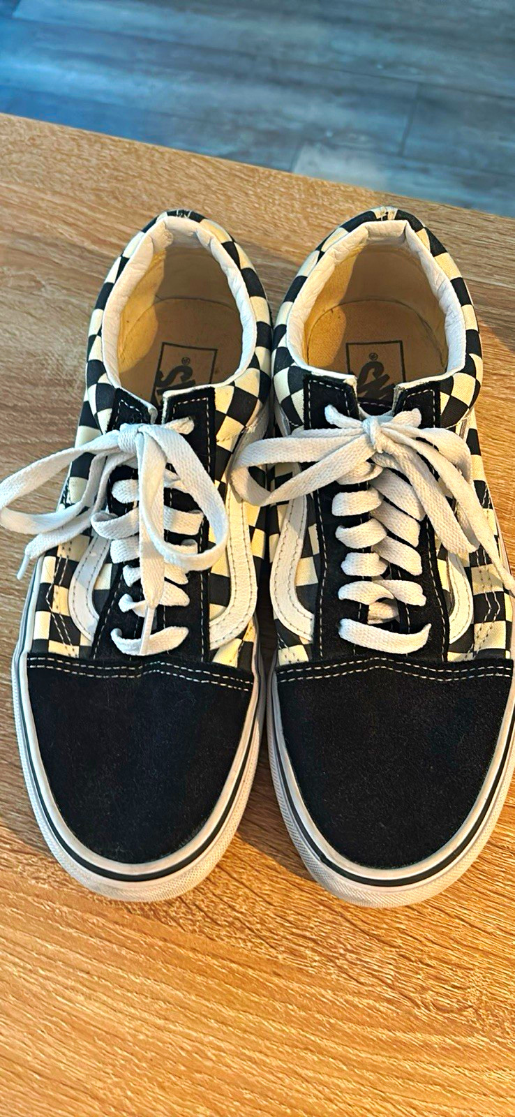 VANS Old Skool Black/White Checkerboard Low Top Lace-Up Sneakers Men’s 7