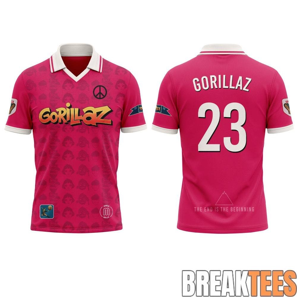 Gorillaz The Mountain Tour 2026 Pink Collared Jersey TU851