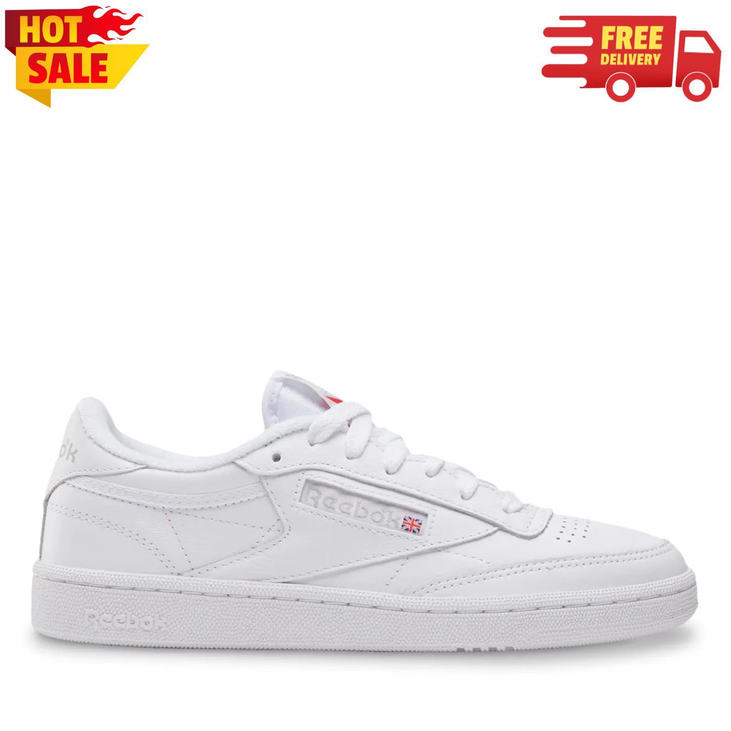 HOT Reebok Club C85 Classic Leather Casual Walking Sneakers Women\'s Medium Width
