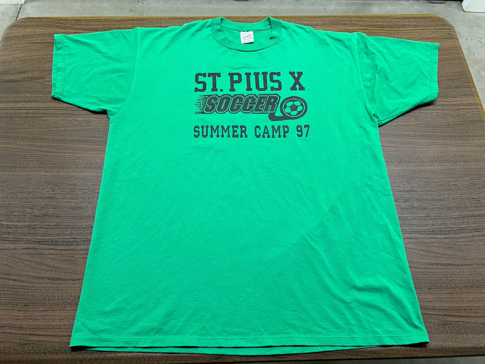 VTG St. Pius X Sartans (Albuquerque, NM) Green Soccer Summer Camp T-Shirt - 2XL