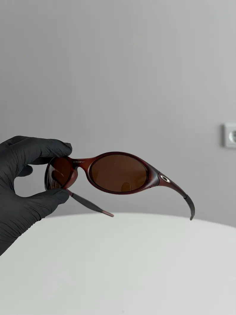 Retro Oakley Eye Jacket 1.0 Gen 2 Polarized Sunglasses Brown Frame Brown Lenses