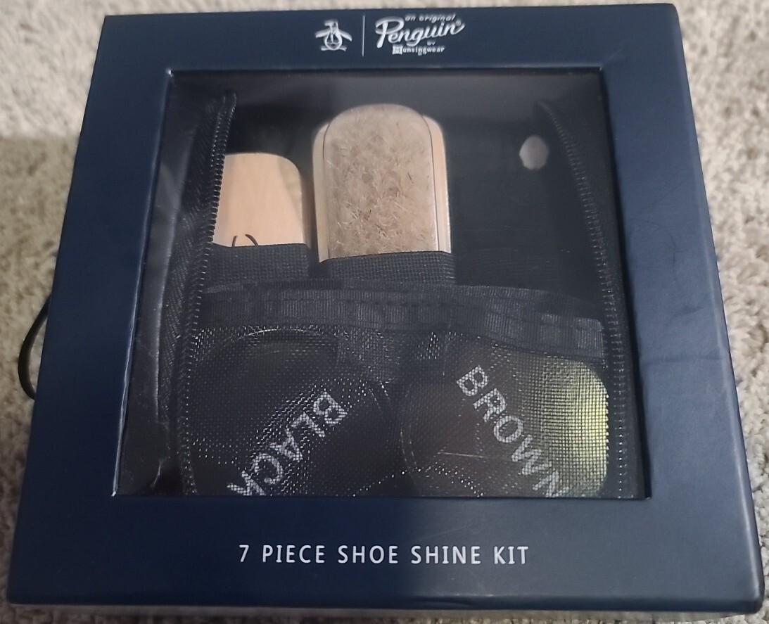 Penguin By Munsingwear, 7 Piece Shoe Shine Kit, Great Travel Set