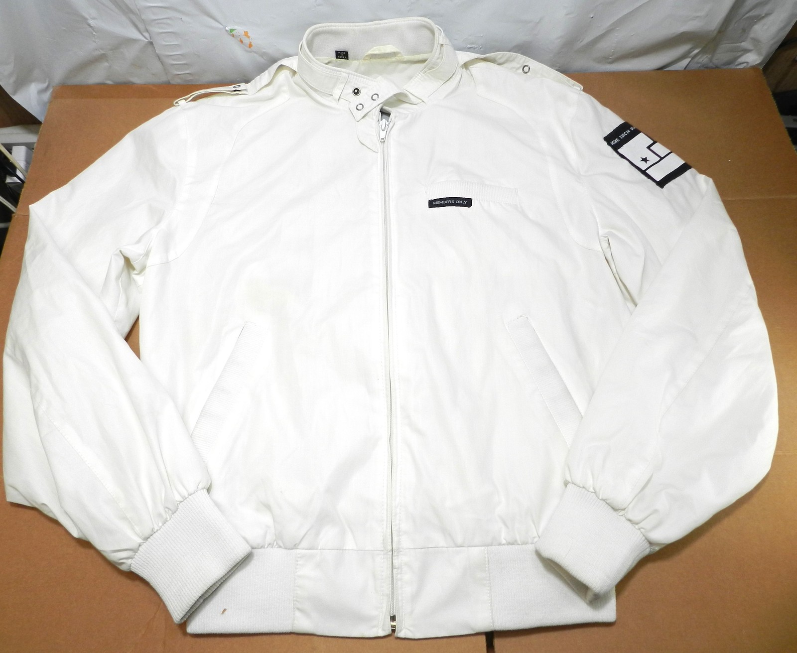 Vintage Nine Inch Nail Members Only Jacket Size 38 Small White (Q17K)