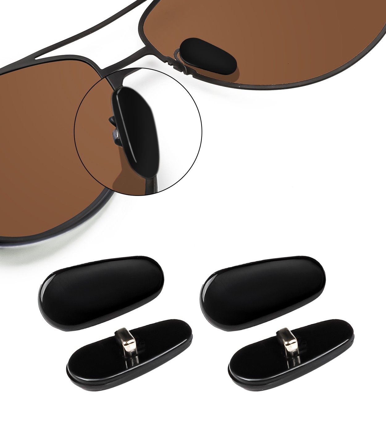 Plug-In Nose Pads Replacement for Ray-Ban RB4292N Non-Slip Nose Pieces