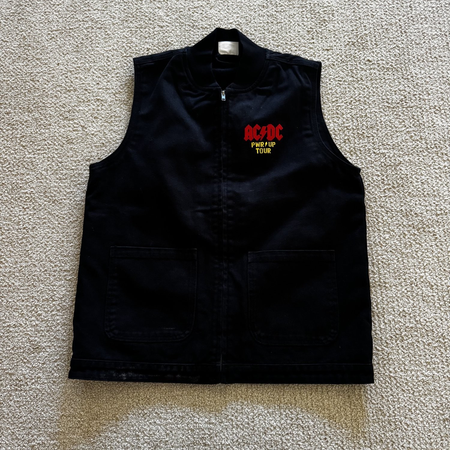 AC/DC Power Up Tour Crew Vest Neg Earth Crew  Mens M Black Issue