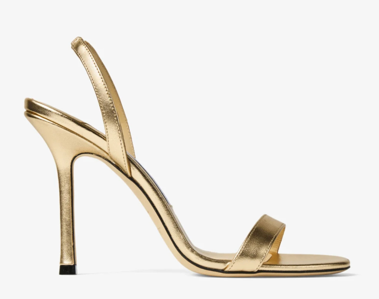 Jimmy Choo Jenn 100 Gold Metallic Nappa Leather Heels size 37 brand New with box