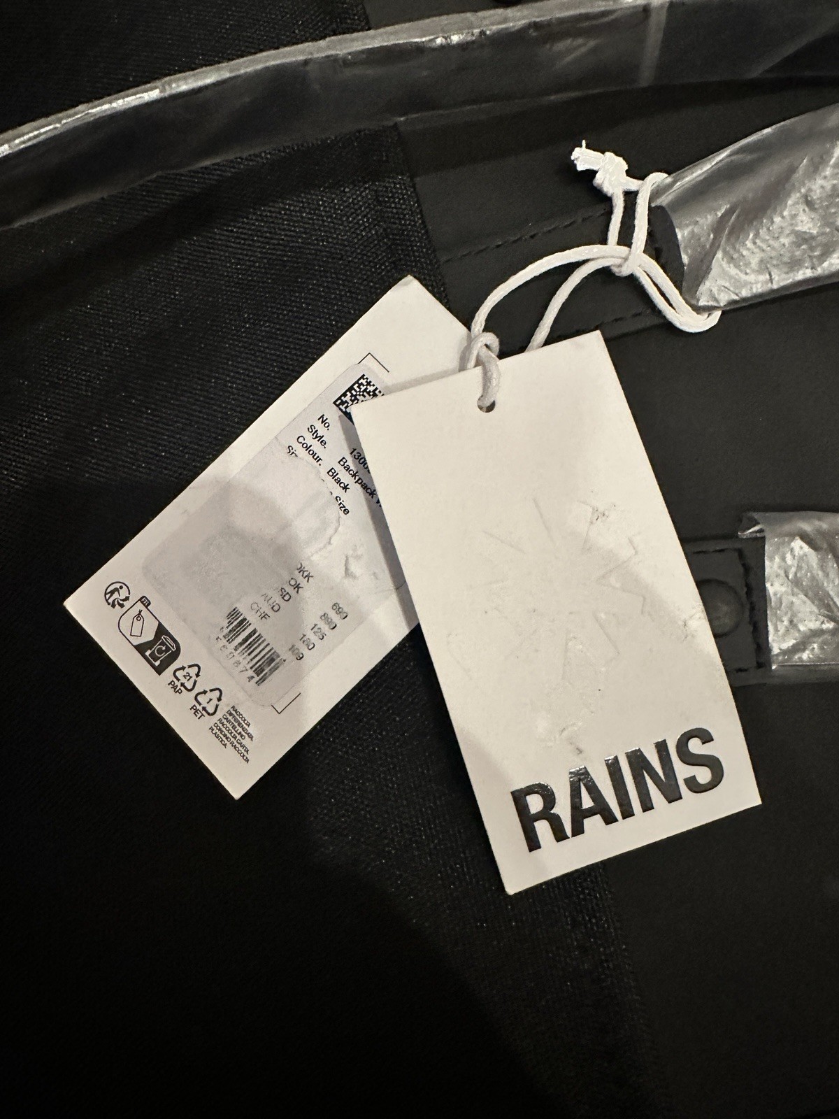 RAINS Rolltop Rucksack W3 Backpack – Waterproof – New with Tags - Canva Edition