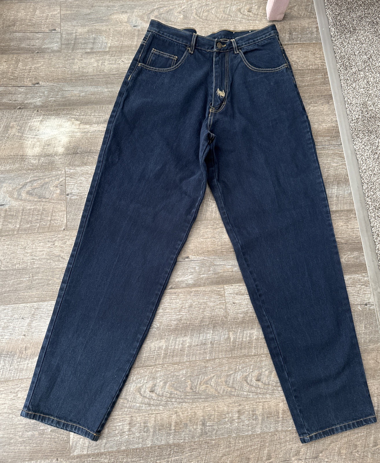 NWT H Spider Vintage Denim Jeans Y2K Baggy Streetwear Skater Pants Sz 34/33