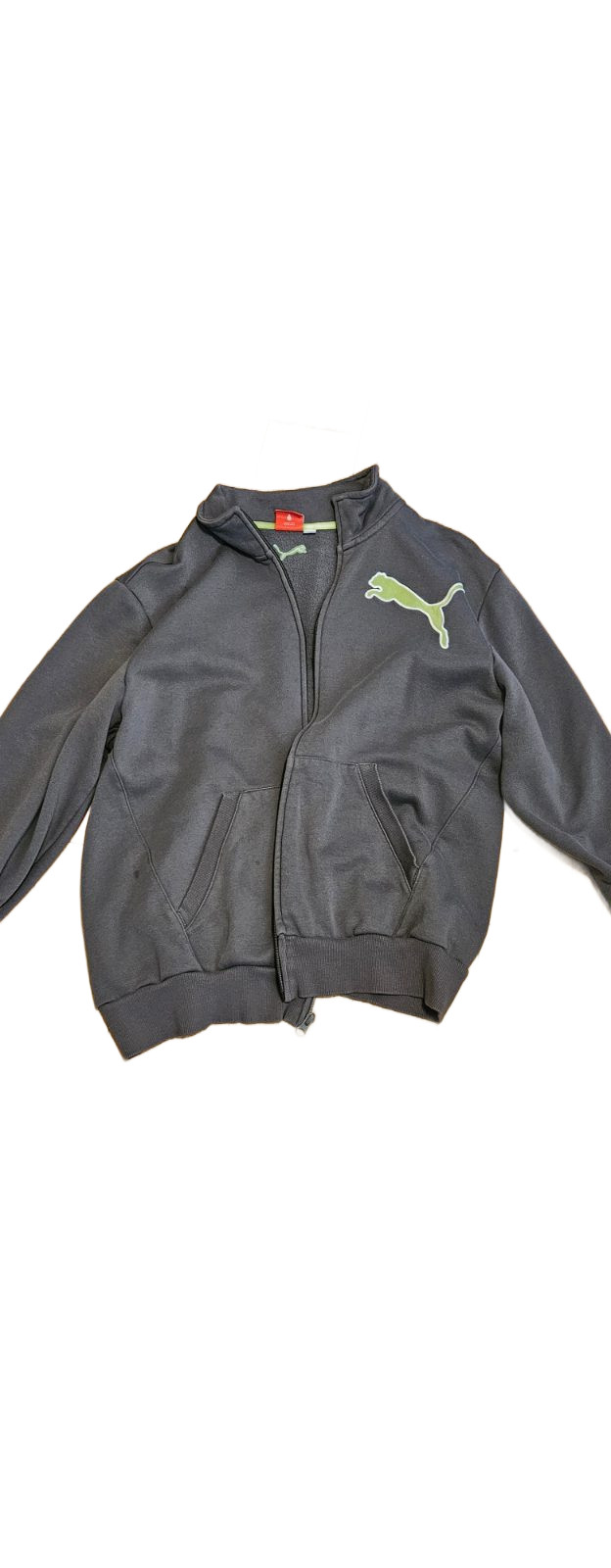 Puma Big Green Logo Grey  Zip-Up Jacket