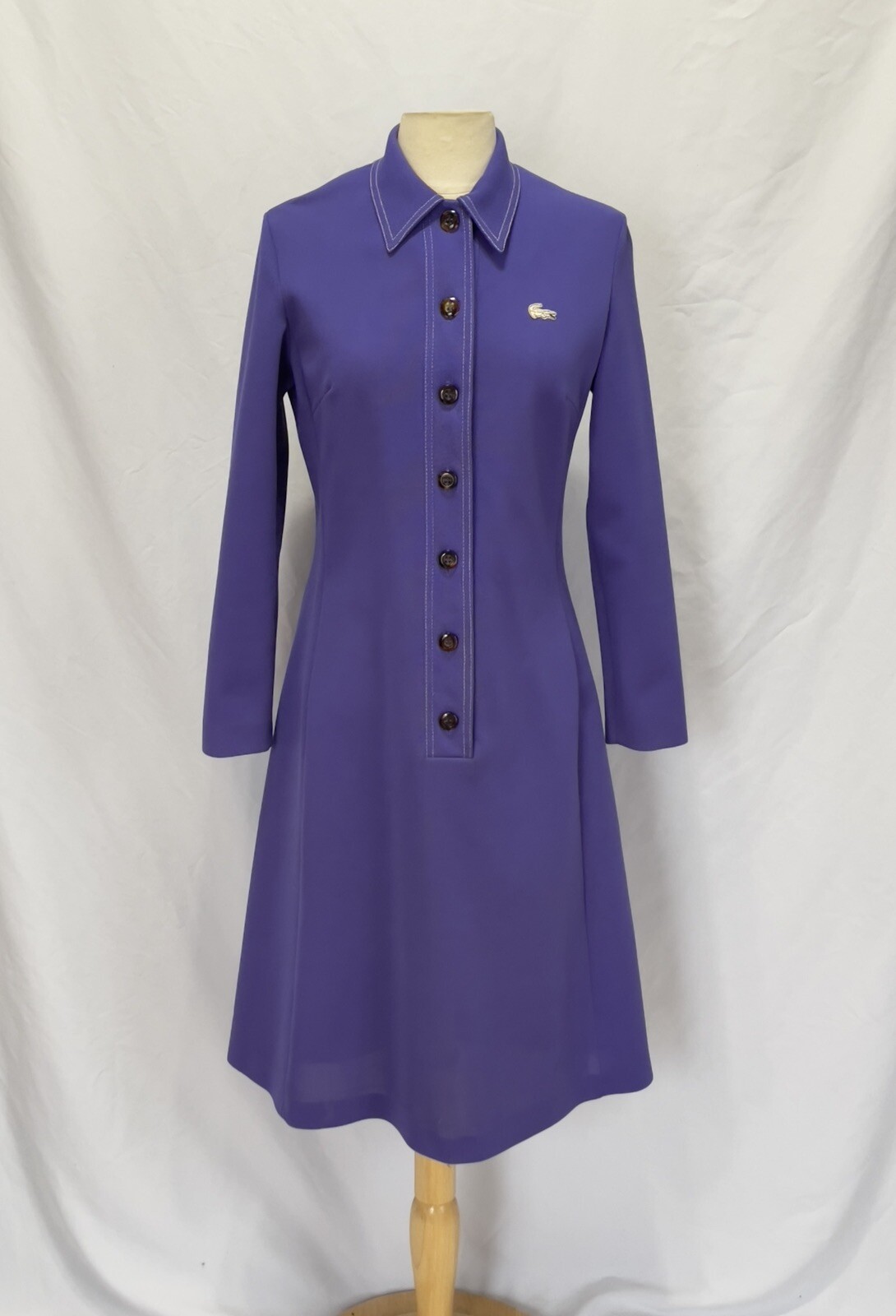 Vintage 1960s 1970s Lacoste David Crystal Purple Dress