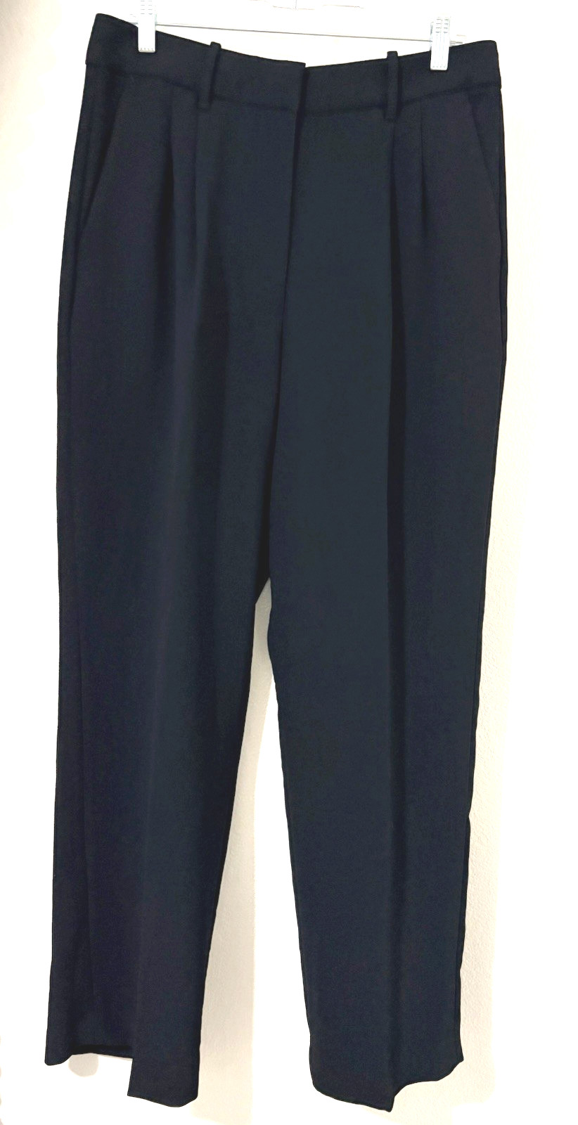 ARITZIA WOMEN\'S THE EFFORTLESS PANTS CURVED-FIT CREPETTE BLACK SIZE 12 NEW
