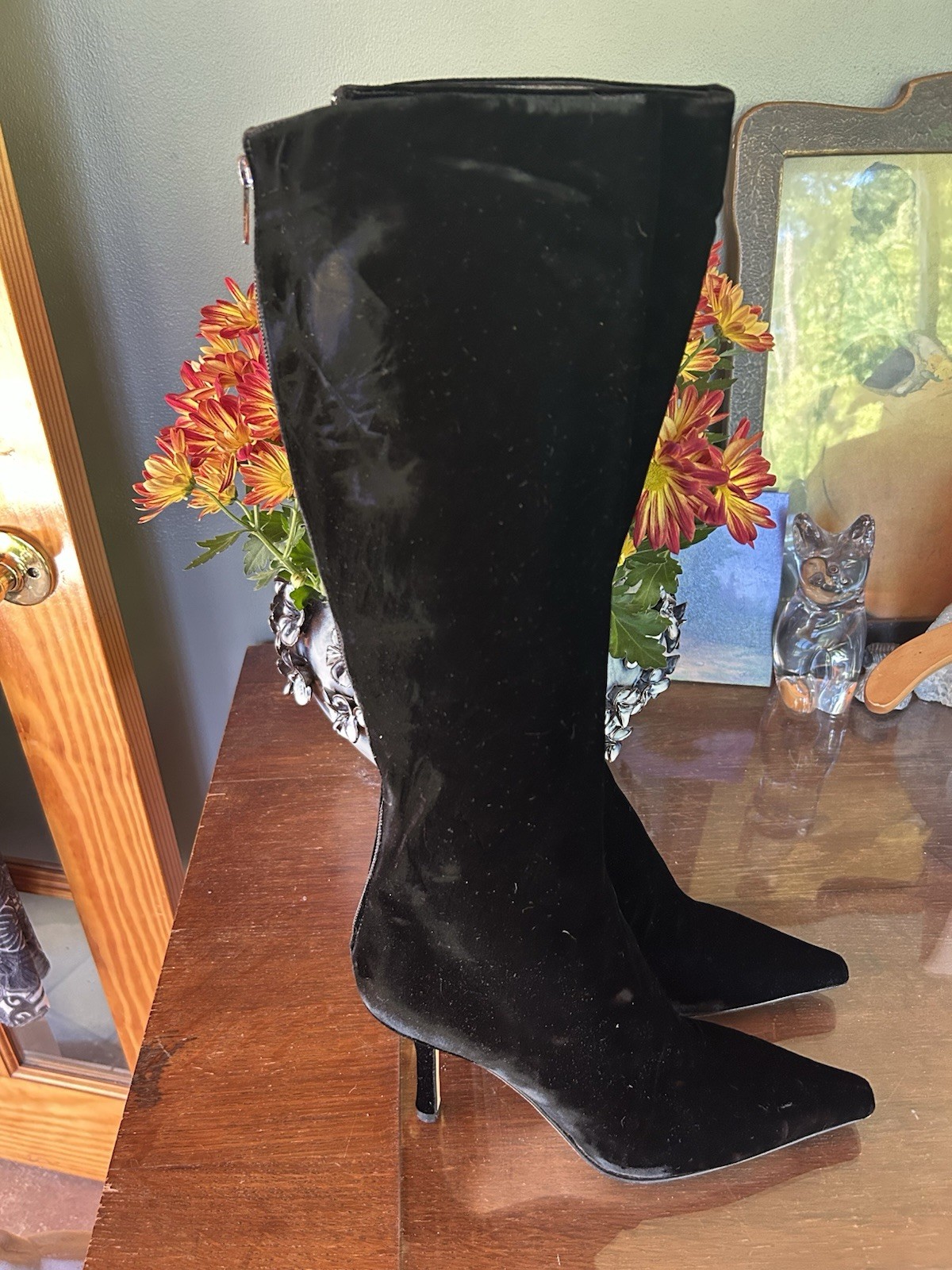 Jimmy Choo EU 39.5 Velvet Knee High Boots $1895 Gorgeous Boots 