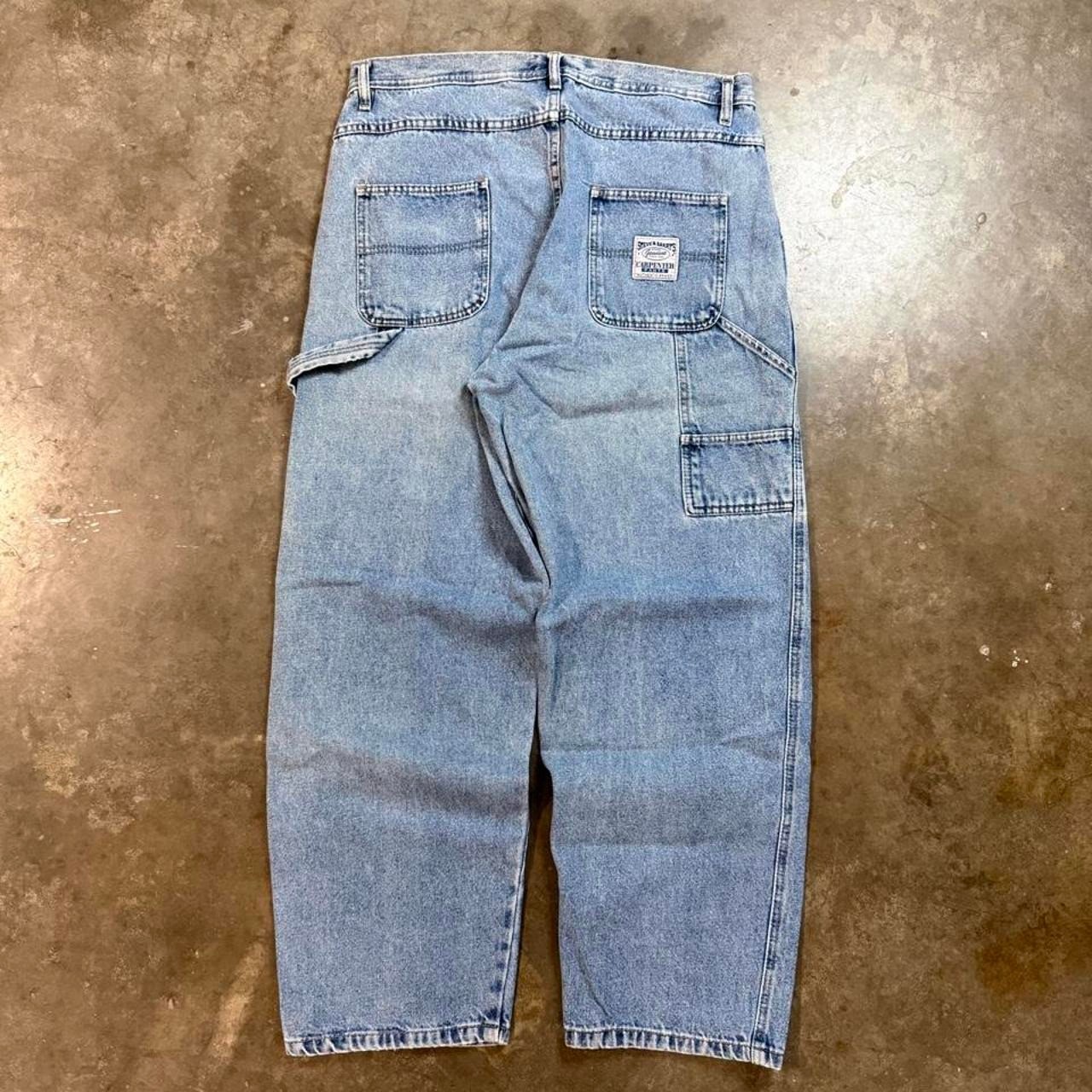 Vintage Steve & Barrys Baggy Light Wash Carpenter Pants Mens 34x29 Blue 90s Y2K