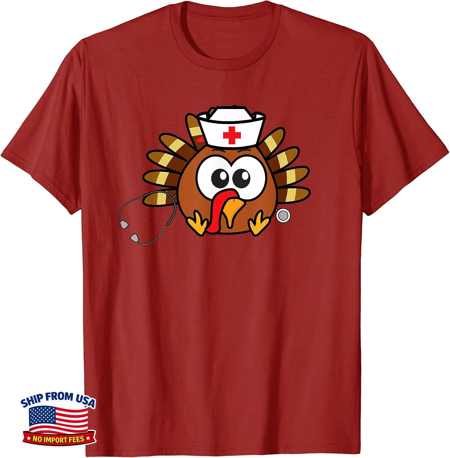 Thanksgiving Nurse Turkey Funny Feast Day Cool T-Shirt
