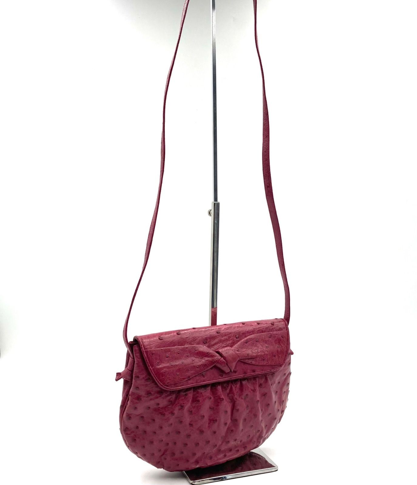 Excellent condition Rare West Germany BALLY BALLY Ostrich Leather Pochette Shoul