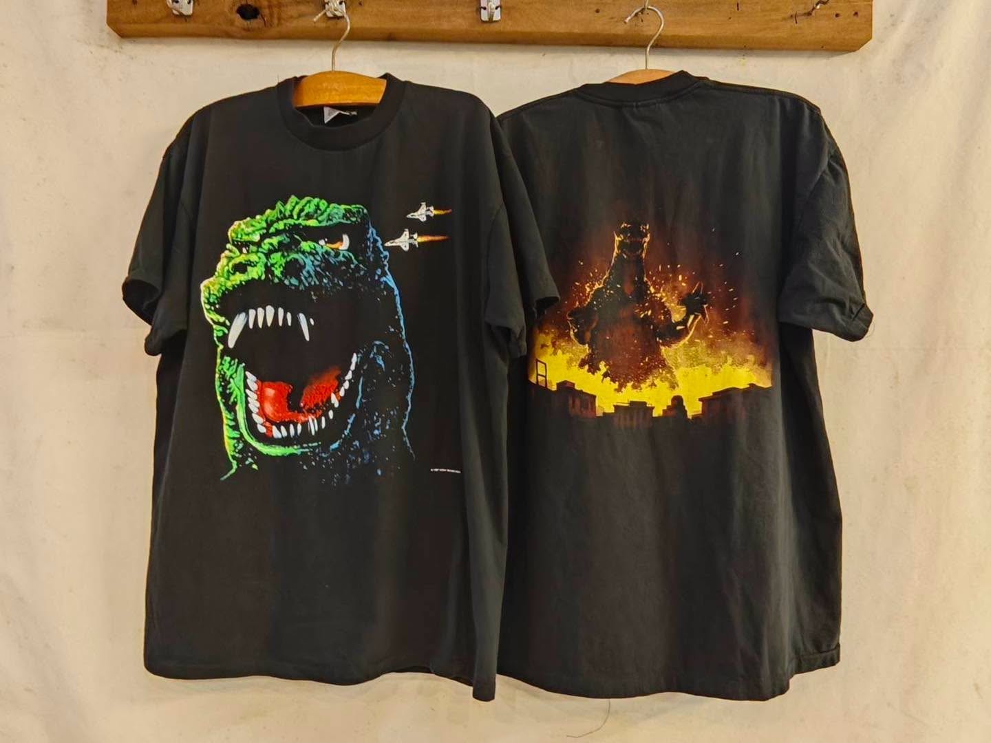Vintage GODZILLA 90s Movie 1997 Y2K Sz.L Single Stitch Black T-Shirt REPRINT
