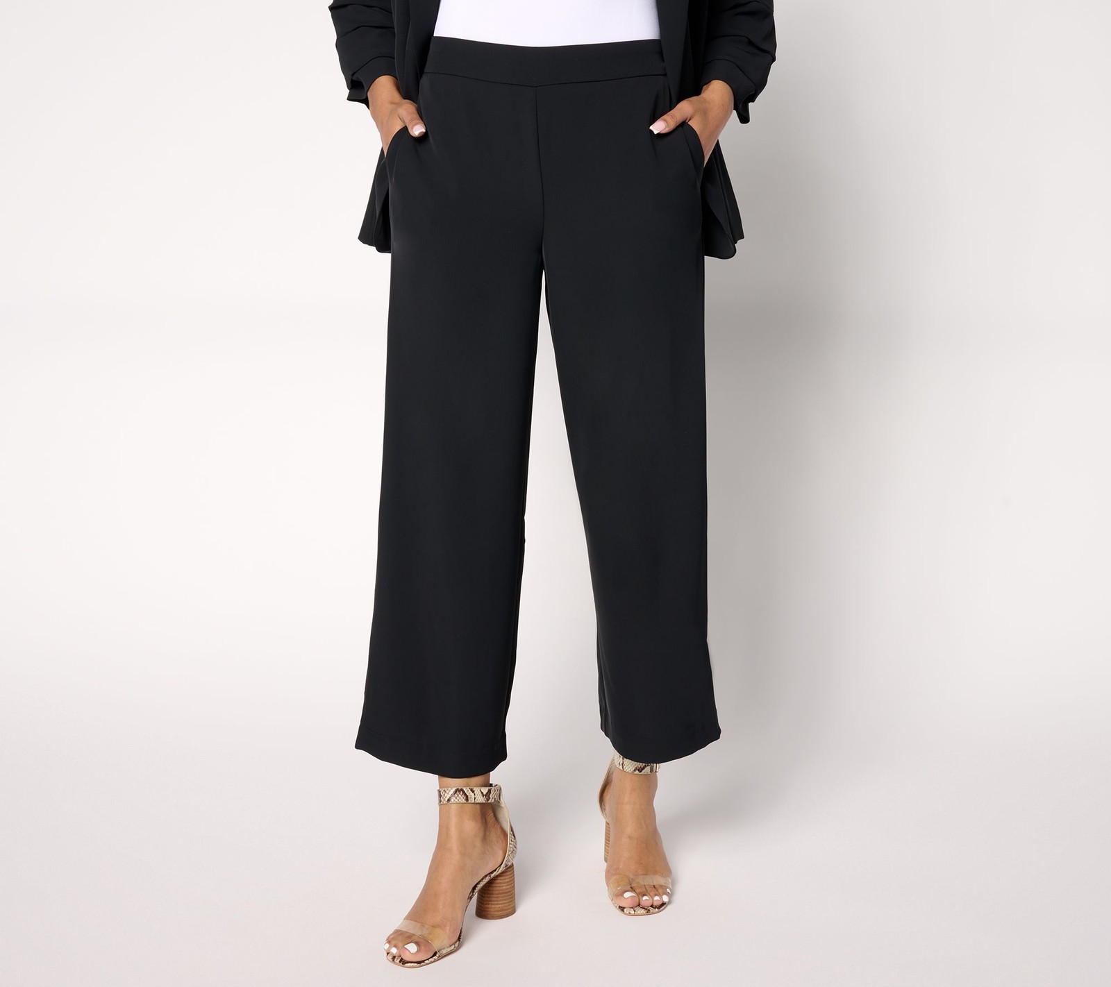 Vince Camuto Women\'s Pants Sz S Cropped Pull-On Pant Black A688711