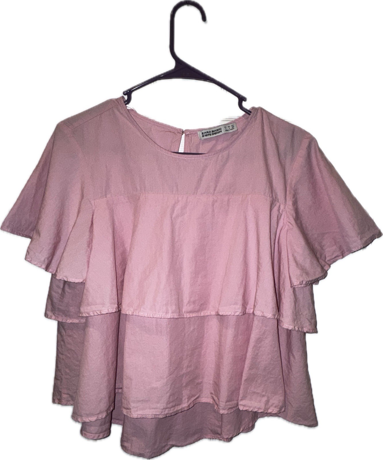 Zara pink peplum top large