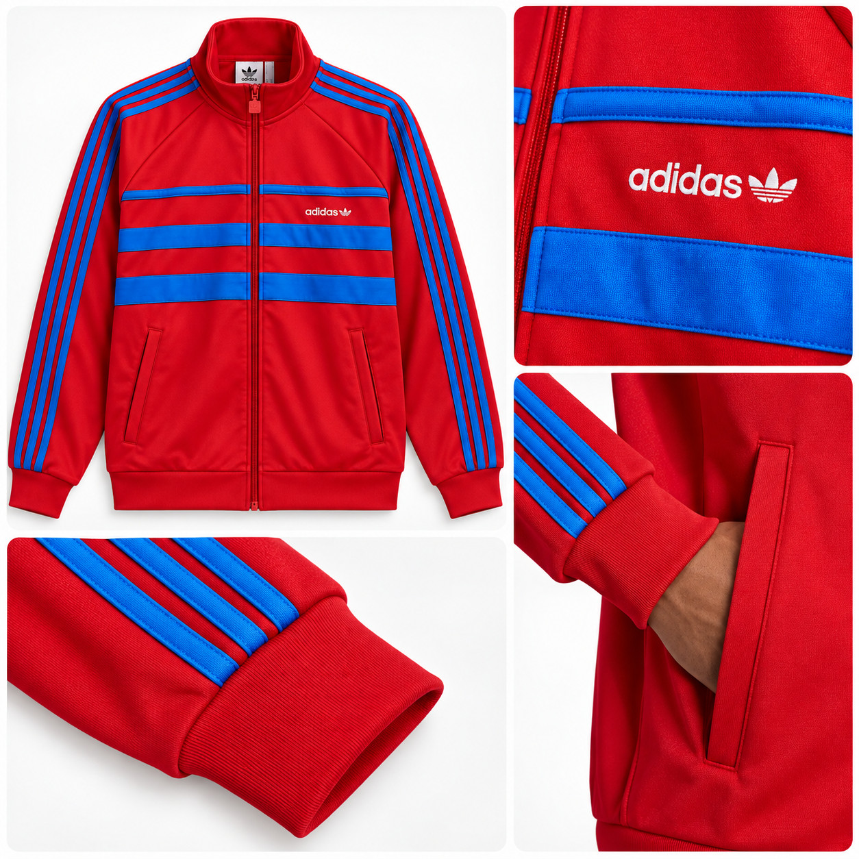 adidas Originals The First TT Track Jacket Men’s L Red Blue IX9623 NWT Unisex