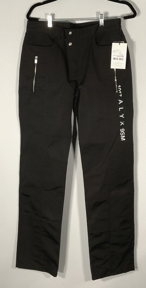 1017 ALYX 9SM Men\'s Size 48 Black Logo Trousers NWT