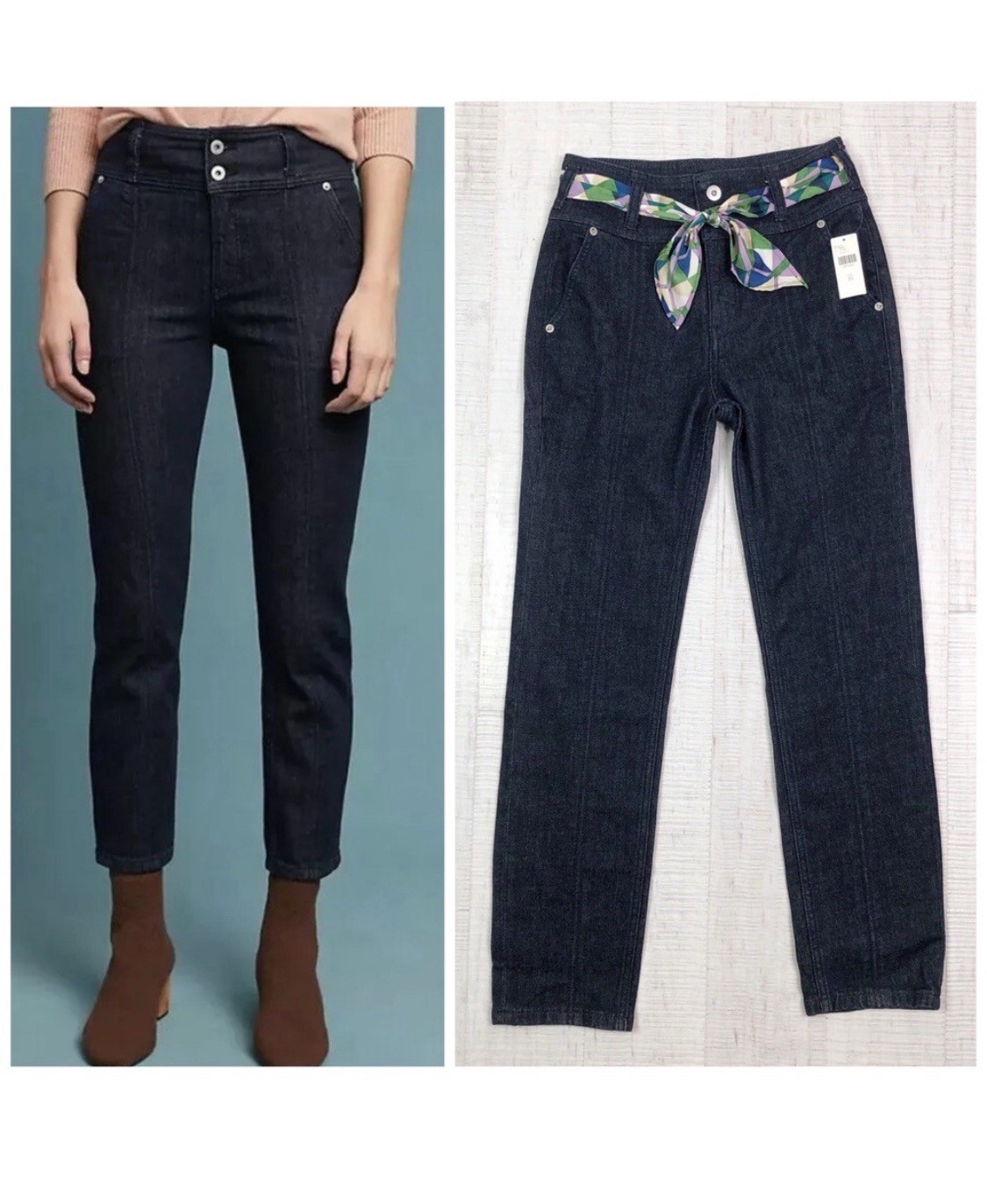 Anthropologie Pilcro High Rise Slim Straight Jeans Woman Size 26 New