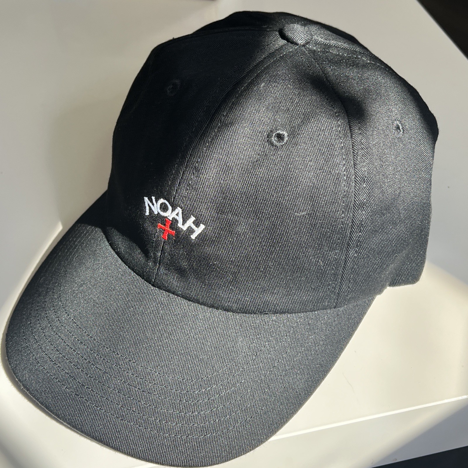 NOAH NY Core Logo 6-Panel Charcoal Gray Cotton Strapback Hat Made in USA