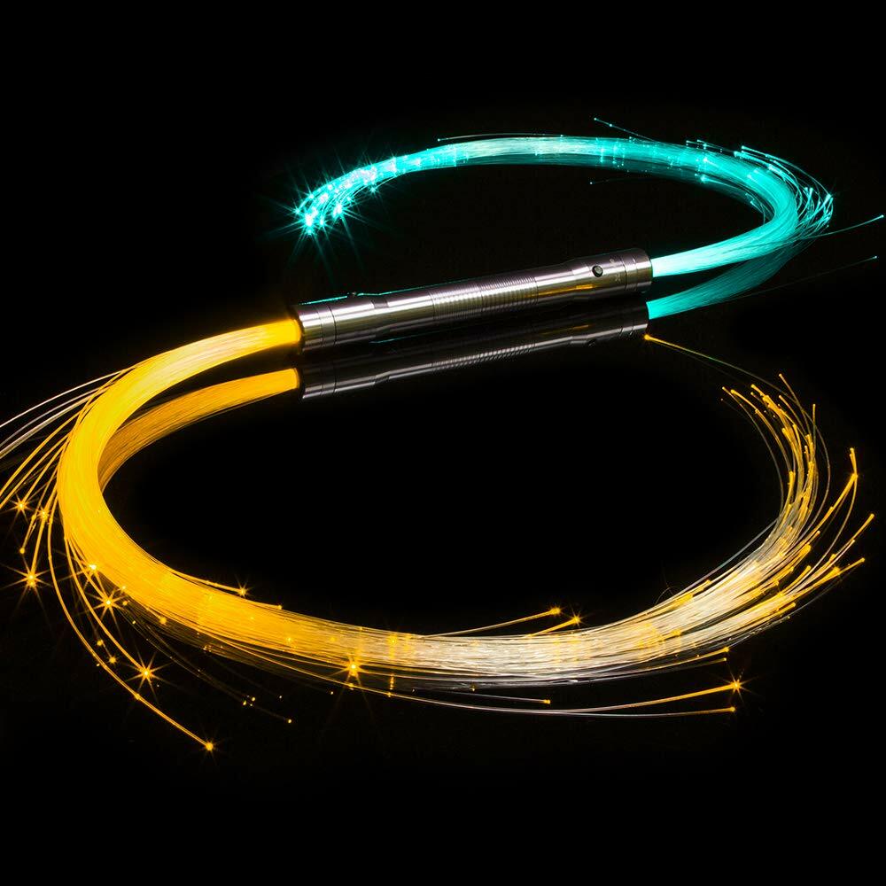 GloFX Double Space Whip Remix - PROGRAMMABLE LED Fiber Optic Whip