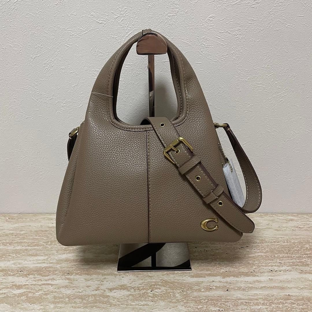COACH CM545 Lana Shoulder Bag Pebble Leather Brown W22.2cm New from Japan