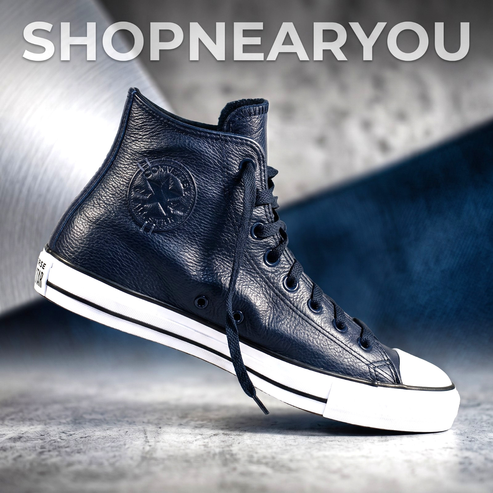Converse Chuck Taylor All Star Leather Hi Blue A13276C New Sneakers Kicks