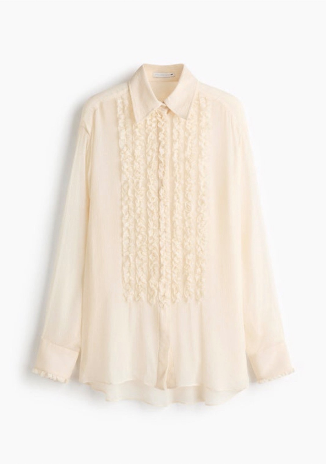 Stella McCartney H&M XS Cream Silk-Blend Blouse Ruffled Bib Top Classy limited
