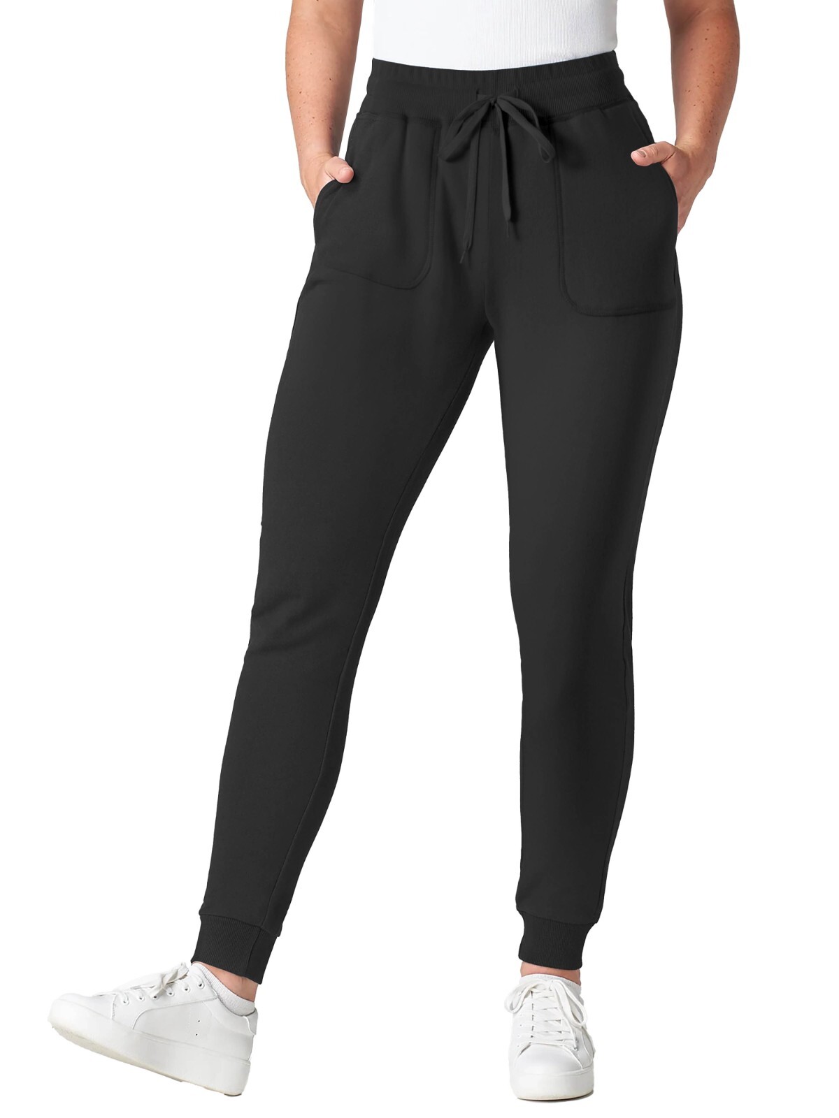 Womens Premium Soft Fleece Sweatpants Yoga Joggers with Ribbed Cuffs Skinny Fit