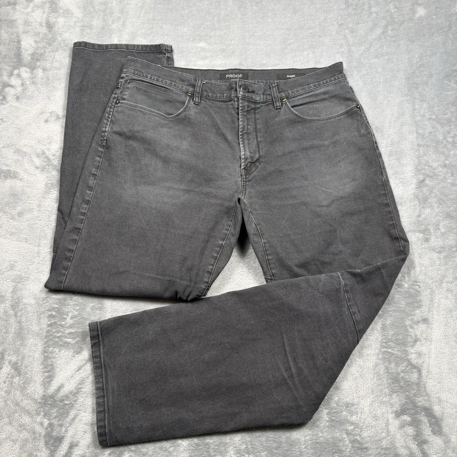 Proof Huckberry Rover Jeans Mens 34x30 Black Stretch Straight Fit 5 Pocket*