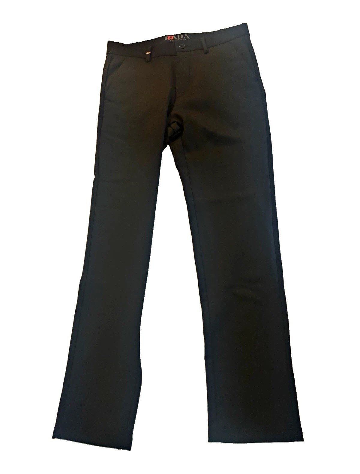 Prada Milano Men\'s Black Cotton Dress Pants Slim Straight 31x31